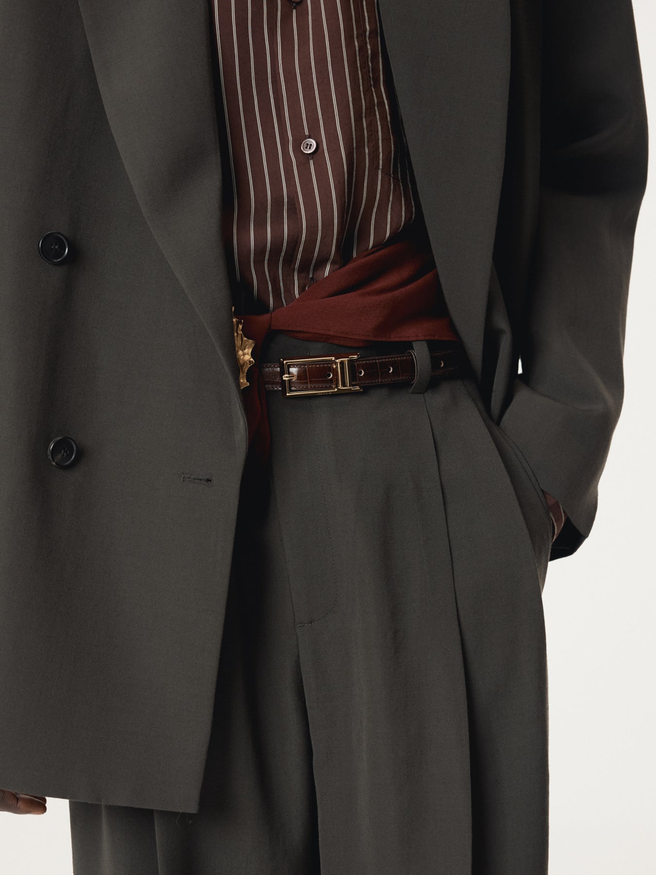 Recto - Styrene Double Breasted Suit Jacket (Charcoal Grey) product image 18 | TRAB K-Fashion Australia