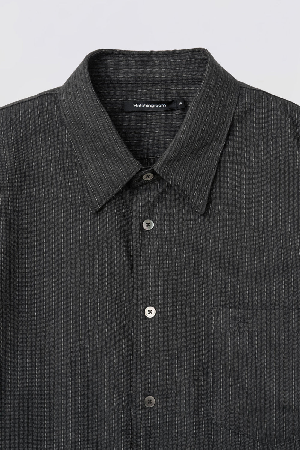 Hatchingroom - Shirring Shirt Vintage Stripe (Charcoal) product image 3 | TRAB K-Fashion Australia