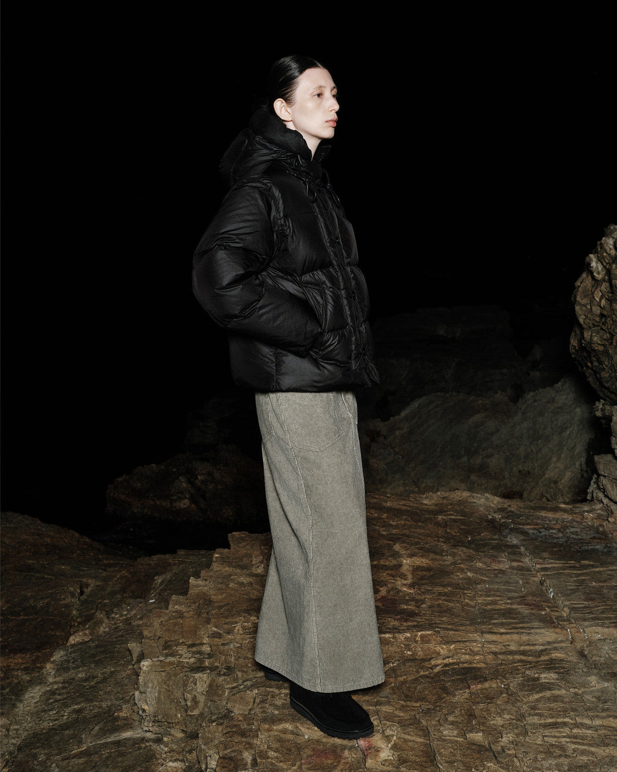 Eastlogue - M-35 Wide Skirt (Sand Corduroy) product image 2 | TRAB K-Fashion Australia