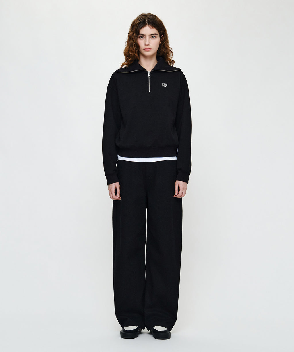 Marithe & Francois Girbaud - Micro Classic Logo Quarter Zipup Sweatshirt (Black) product image 5 | TRAB K-Fashion Australia