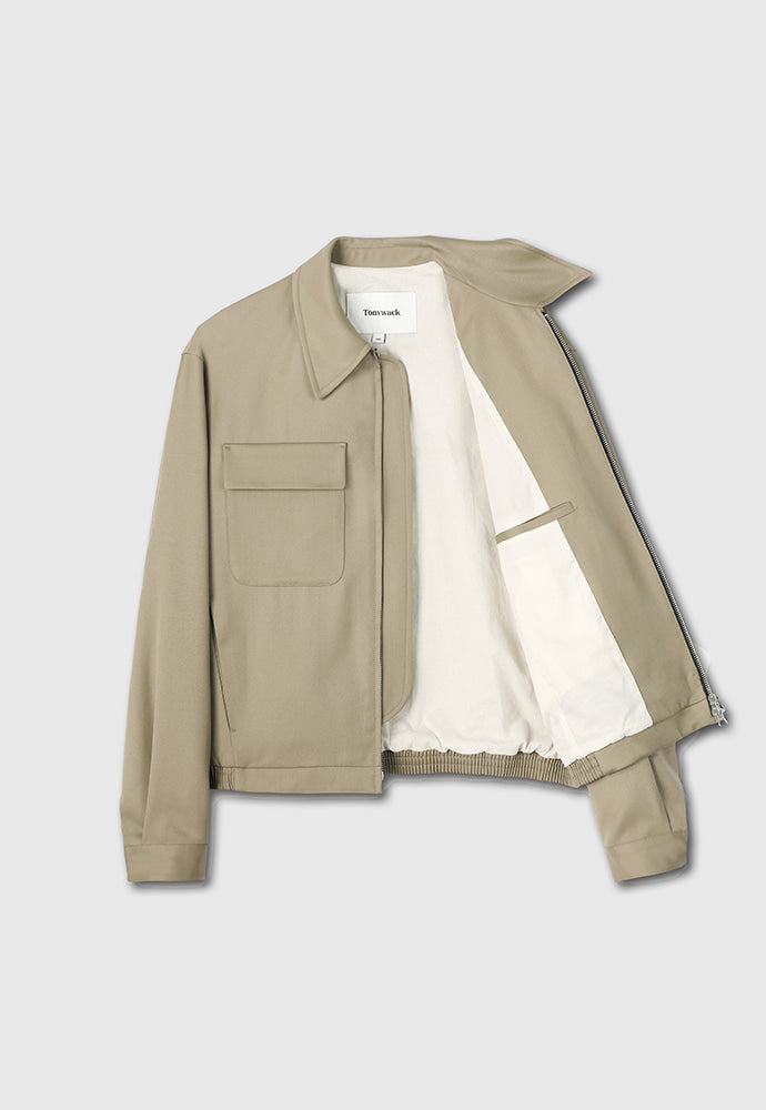 Tonywack - Super Fine Wool Double Pocket Zip Blouson (Beige) product image 8 | TRAB K-Fashion Australia