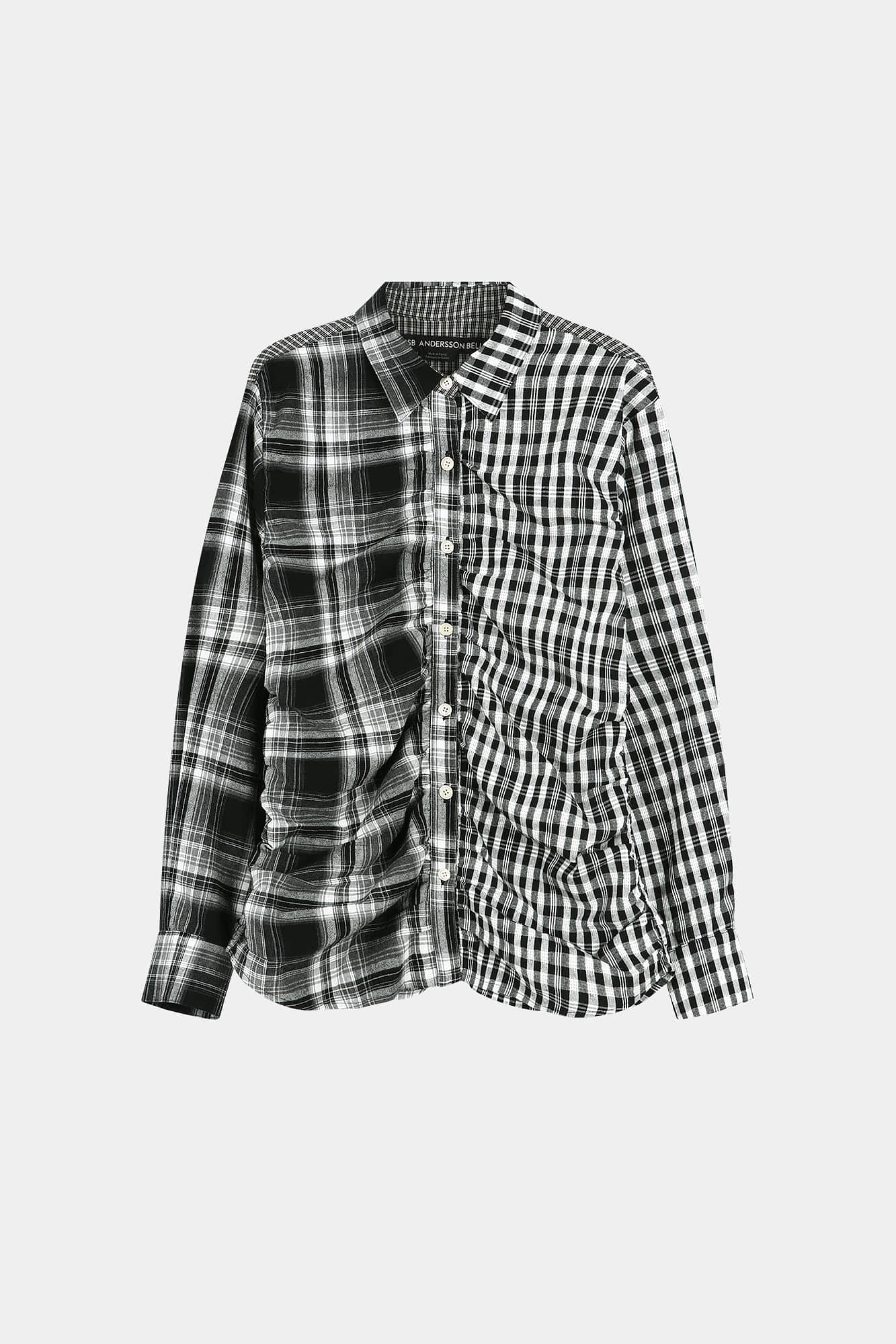 Andersson Bell - Shirred Check Shirt (Black) product image 7 | TRAB K-Fashion Australia