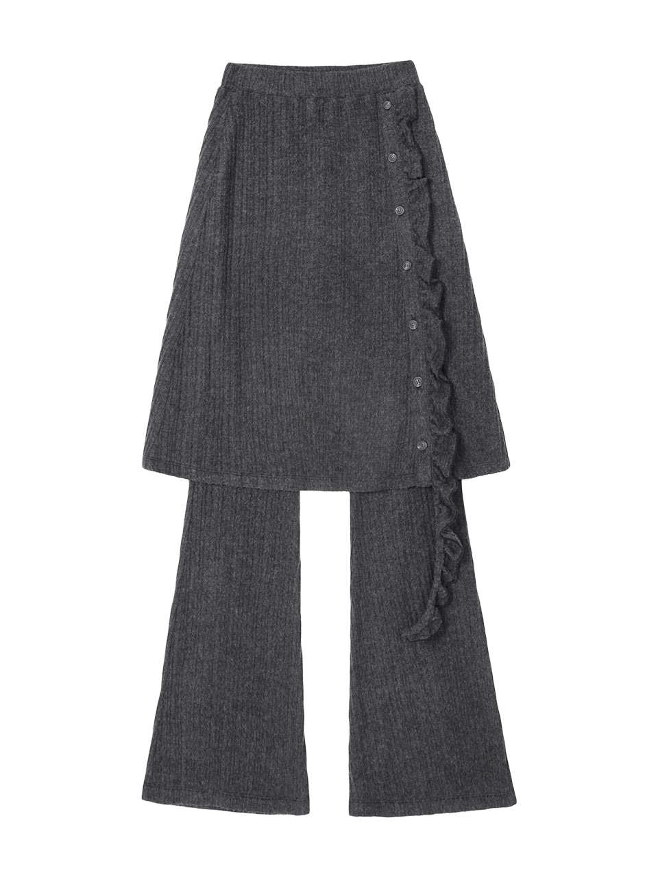 Margarin Fingers - Frill Layered Skirt Pants (Charcoal) product image 2 | TRAB K-Fashion Australia