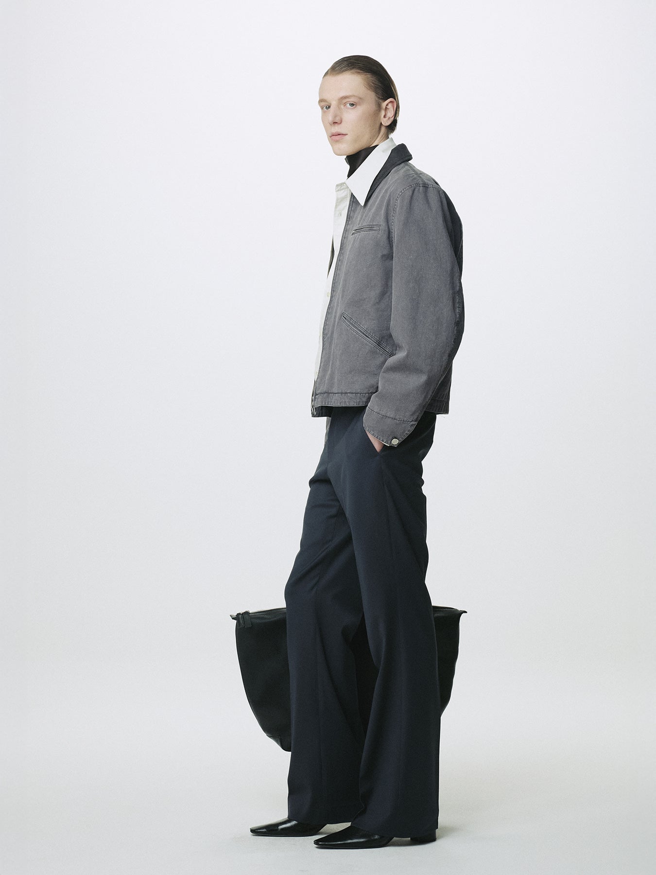 Tonywack - Garment Washed Zip Work Jacket (Faded Ink) product image 2 | TRAB K-Fashion Australia