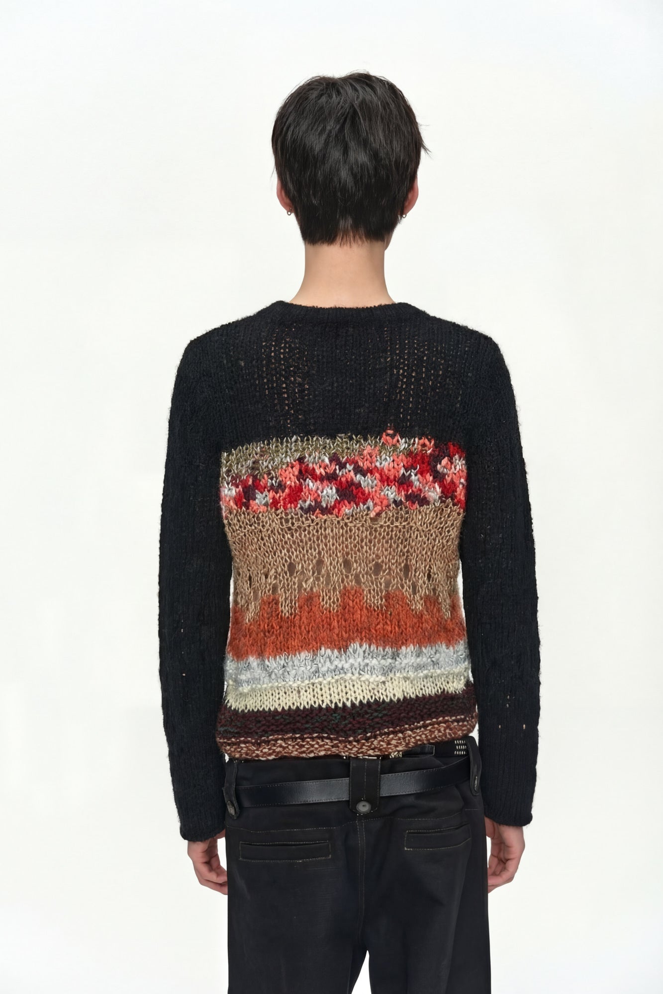 Andersson Bell - Black Hand-Crocheted Crew-Neck Sweater (Black) product image 8 | TRAB K-Fashion Australia