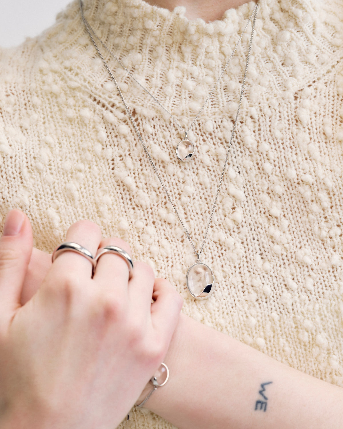Numbering - Ellipse Glass Pendant Necklace #5755 product image 1 | TRAB K-Fashion Australia