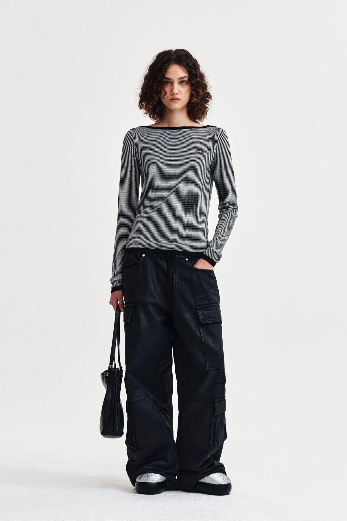 Matin Kim - Essential Boat Neck Knit Top (Black) product image 8 | TRAB K-Fashion Australia