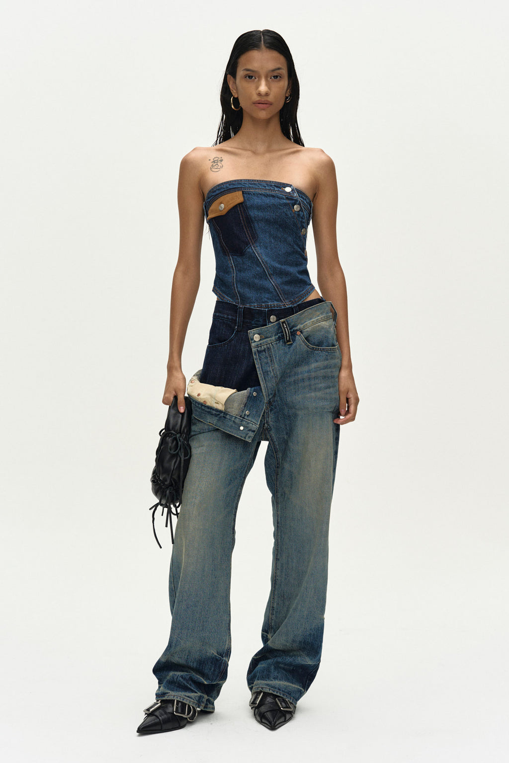 Andersson Bell - Denim Twist Bustier (Blue) product image 2 | TRAB K-Fashion Australia