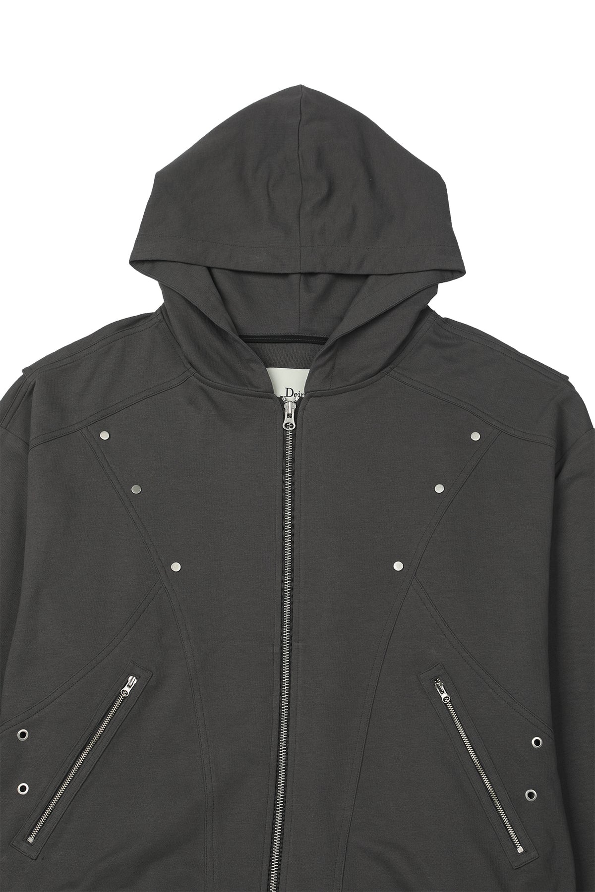 Deinet - Metal Detail Hood Zip Up (Charcoal) product image 3 | TRAB K-Fashion Australia
