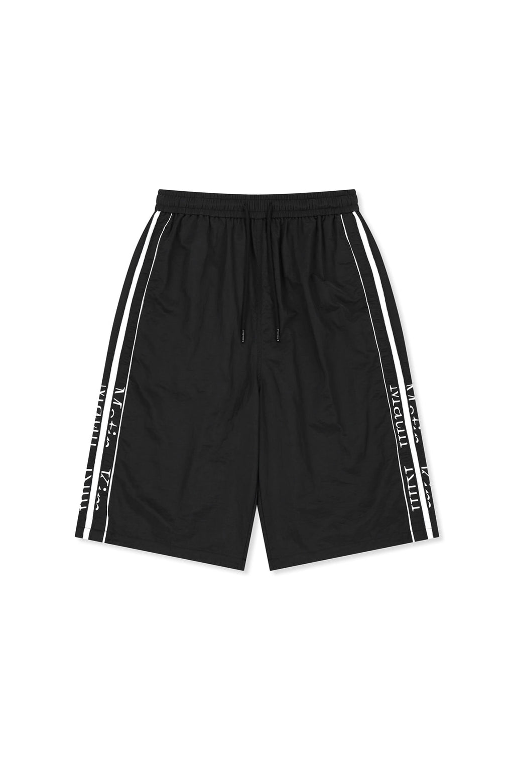 Matin Kim - Side Logo Bermuda Track Pants (Black) product image 1 | TRAB K-Fashion Australia