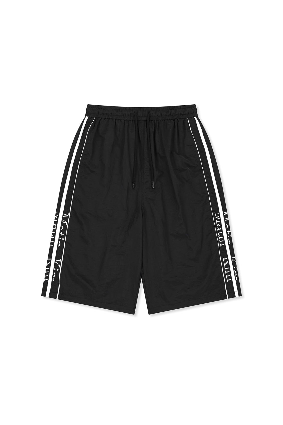 Matin Kim - Side Logo Bermuda Track Pants (Black) product image 1 | TRAB K-Fashion Australia