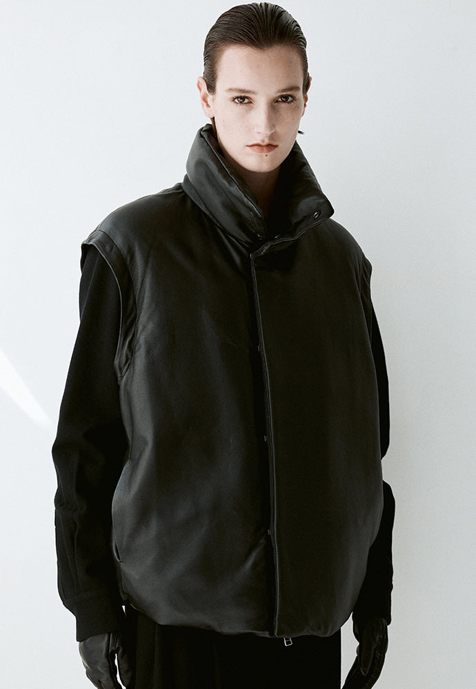 Tonywack - Leather Down Puffer Jacket (Black) product image 5 | TRAB K-Fashion Australia