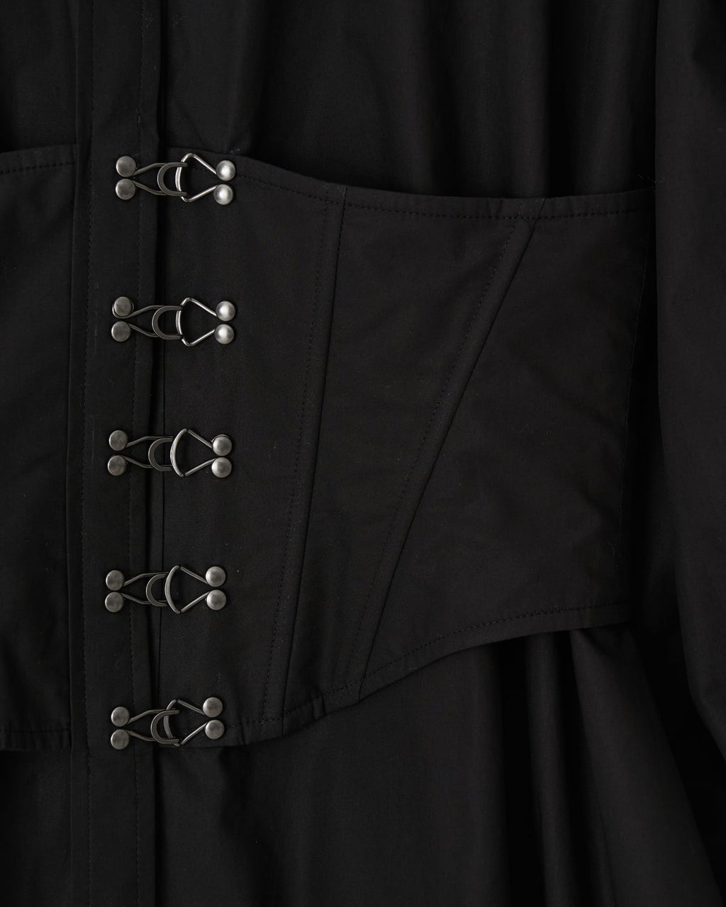 Kimhe Kim - Corset Layered Cotton Mini Shirt Dress (Black) product image 5 | TRAB K-Fashion Australia