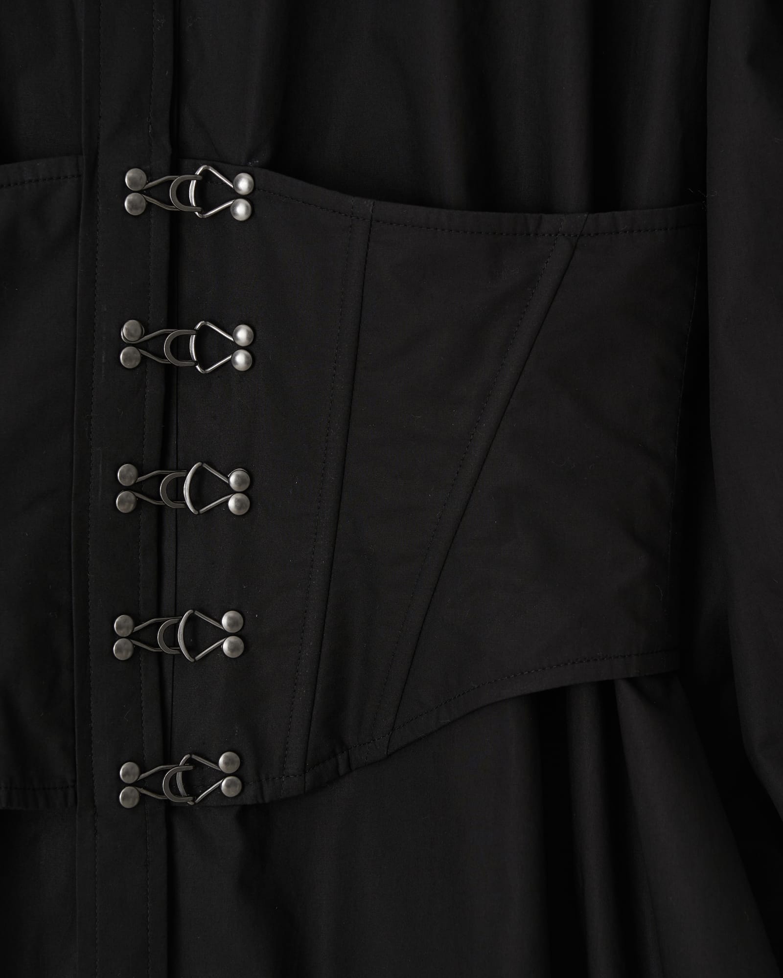 Kimhe Kim - Corset Layered Cotton Mini Shirt Dress (Black) product image 5 | TRAB K-Fashion Australia