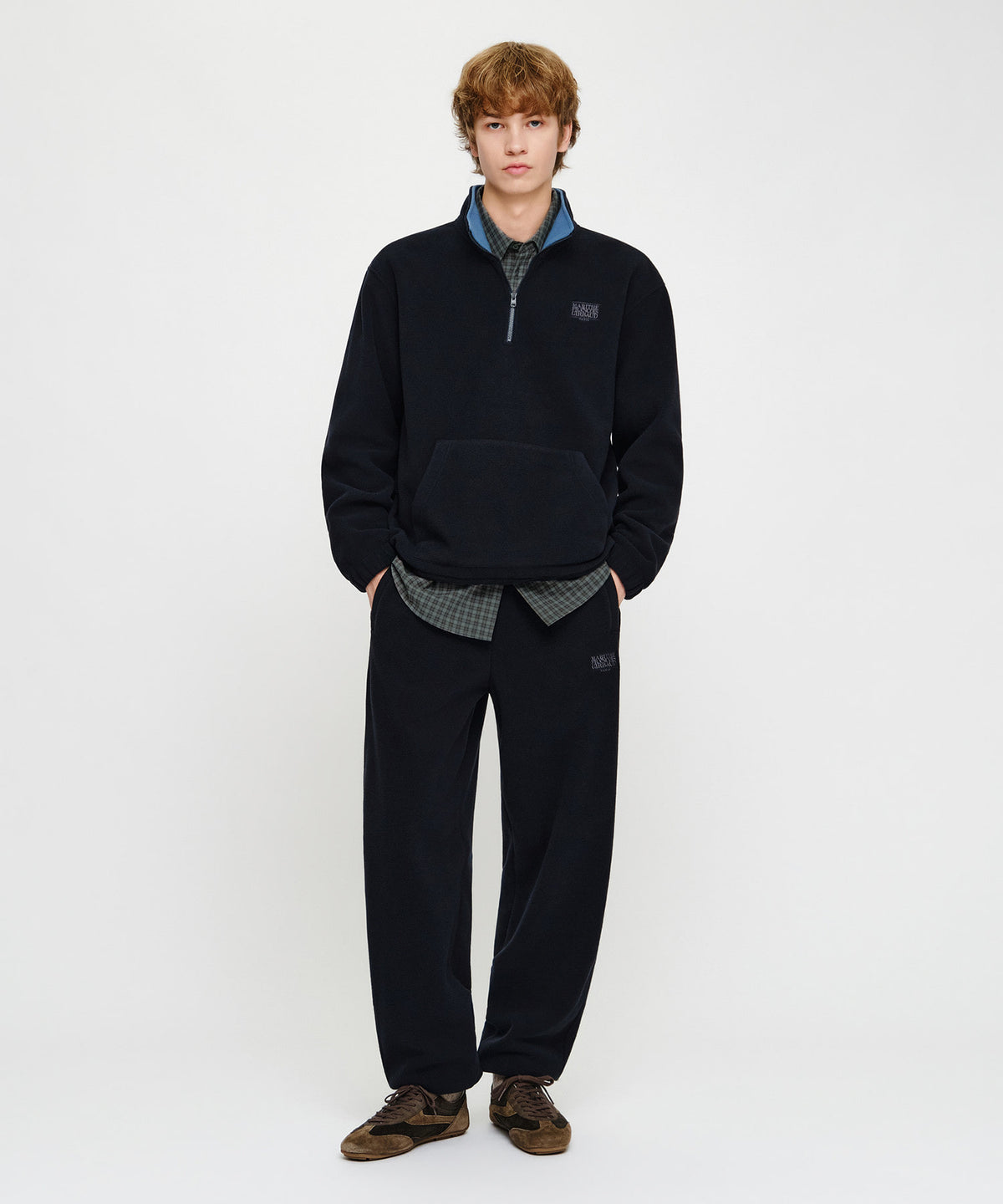 Marithe & Francois Girbaud - Classic Logo Fleece Joggers (Dark Navy) product image 2 | TRAB K-Fashion Australia