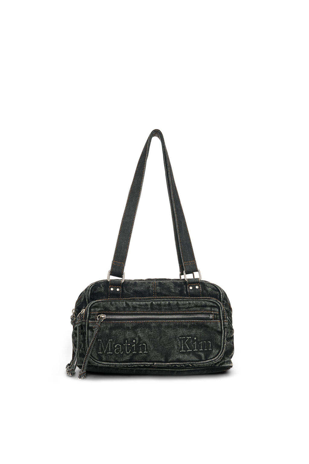 Matin Kim - Matin Dust Denim One Pocket Shoulder Bag (Black) product image 1 | TRAB K-Fashion Australia