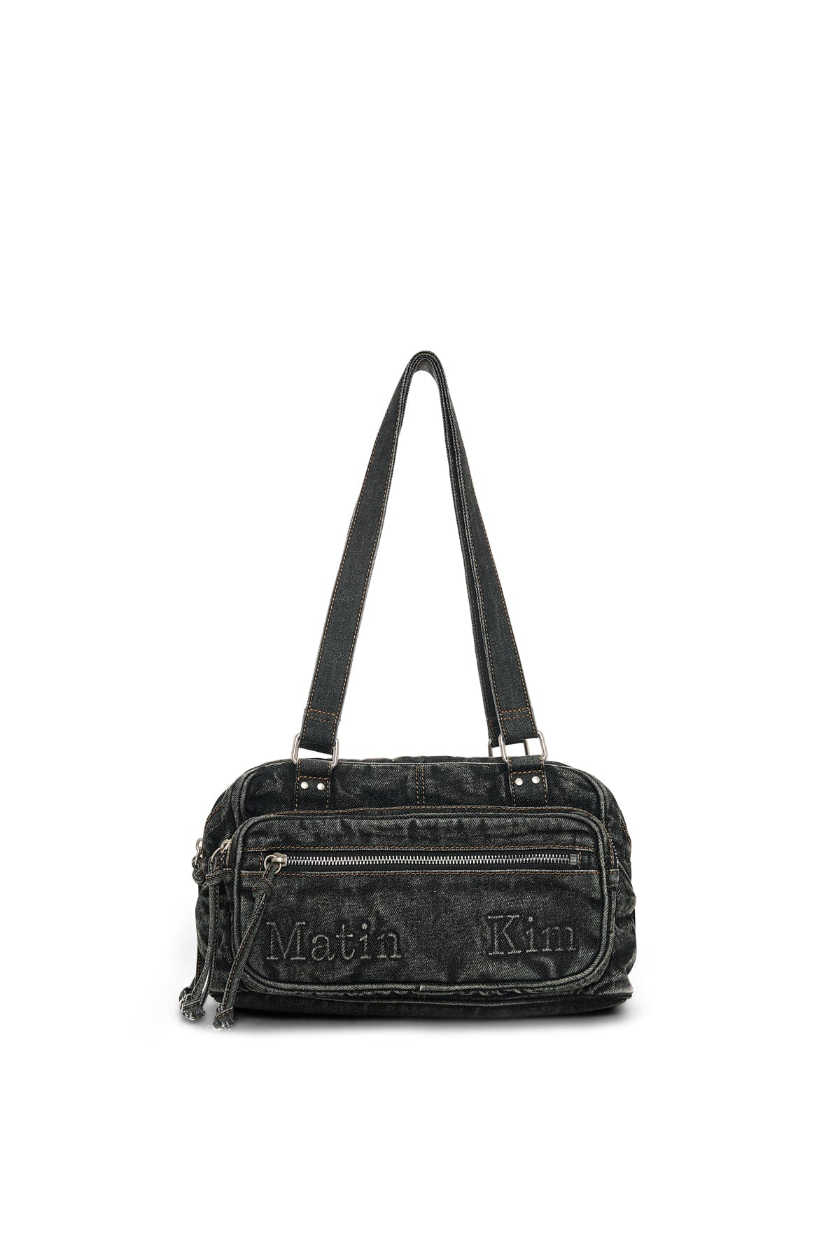 Matin Kim - Matin Dust Denim One Pocket Shoulder Bag (Black) product image 1 | TRAB K-Fashion Australia