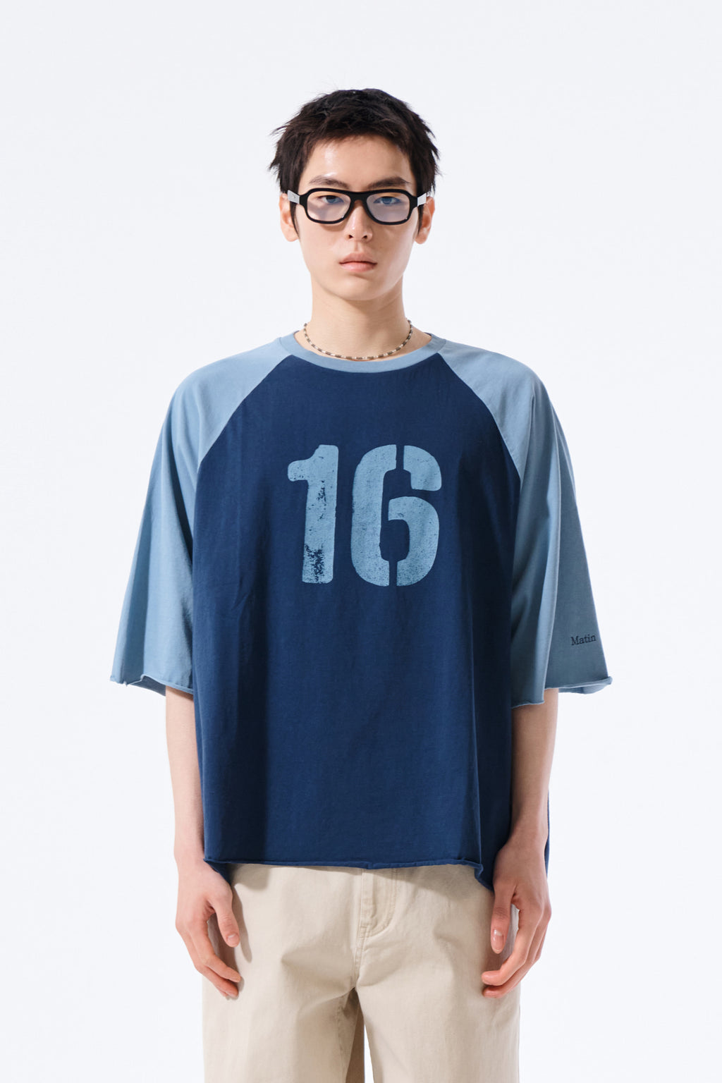Matin Kim - Raw Edge Raglan Top (Navy) product image 12 | TRAB K-Fashion Australia