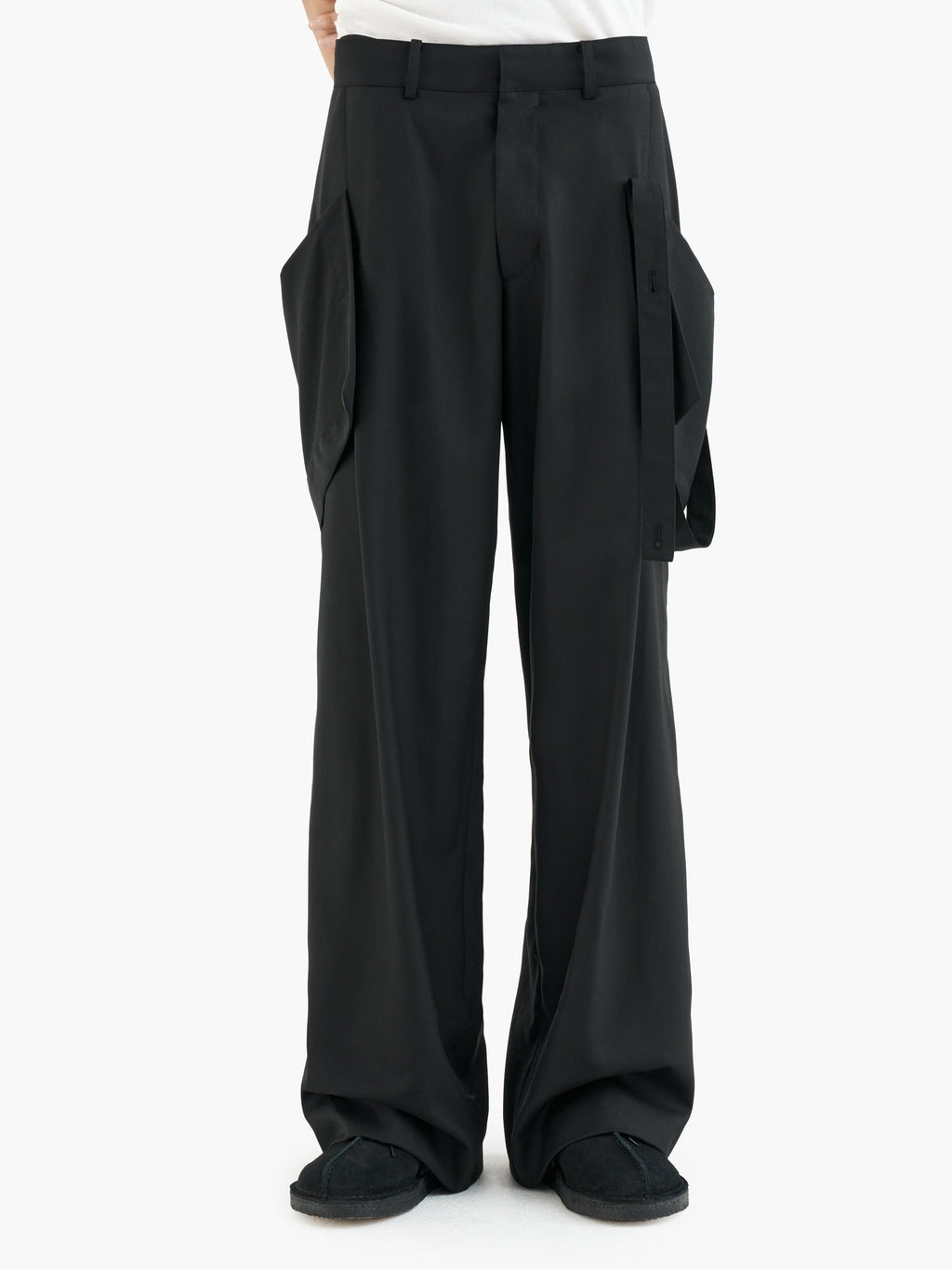 Jiyong Kim - Strap Detailed Tailor Trousers (Black) product image 3 | TRAB K-Fashion Australia