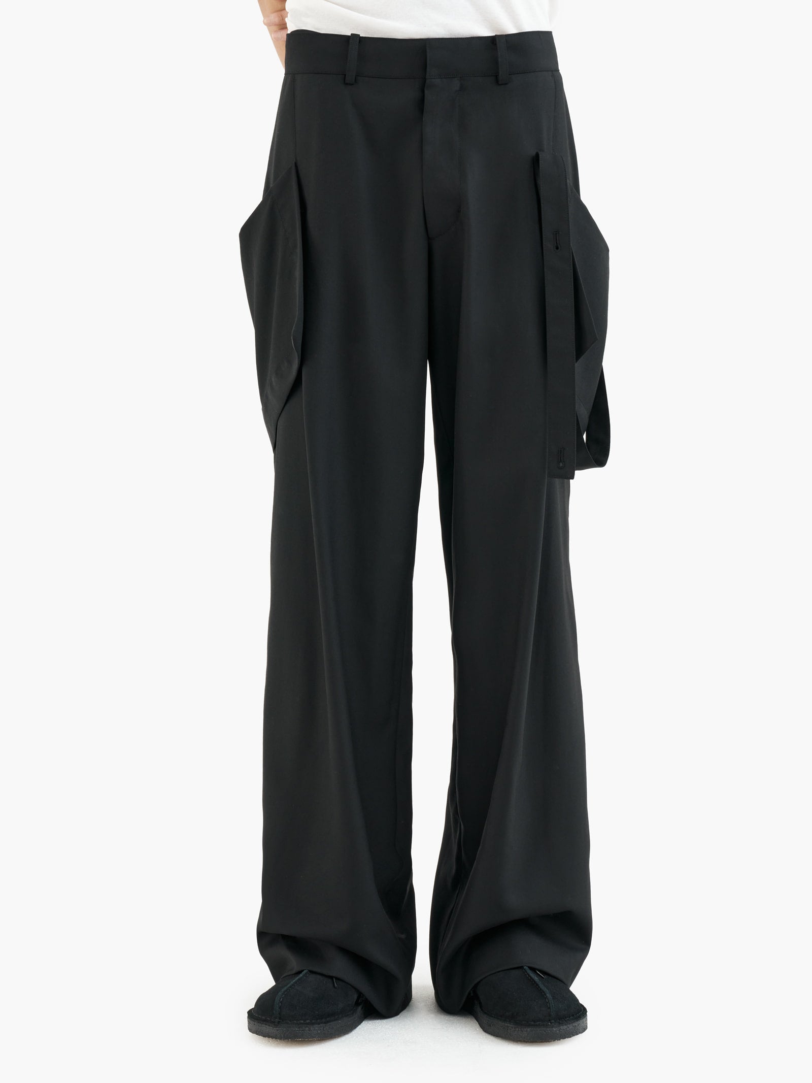 Jiyong Kim - Strap Detailed Tailor Trousers (Black) product image 3 | TRAB K-Fashion Australia