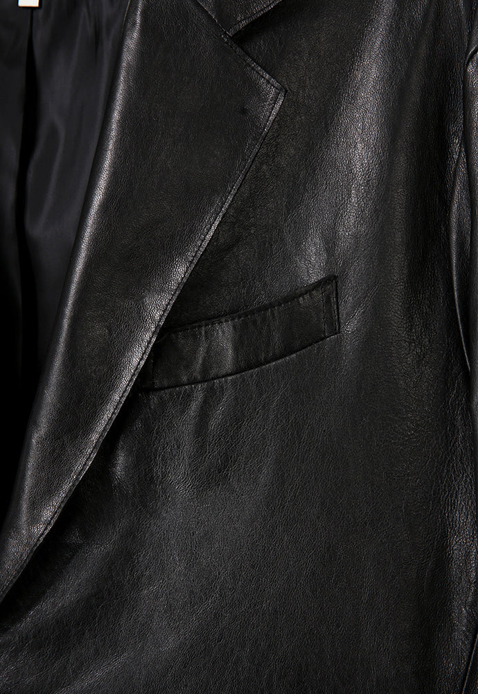 Art if acts - Vegetable Leather Cutting Blazer_Italy Lambskin (Black) product image 9 | TRAB K-Fashion Australia