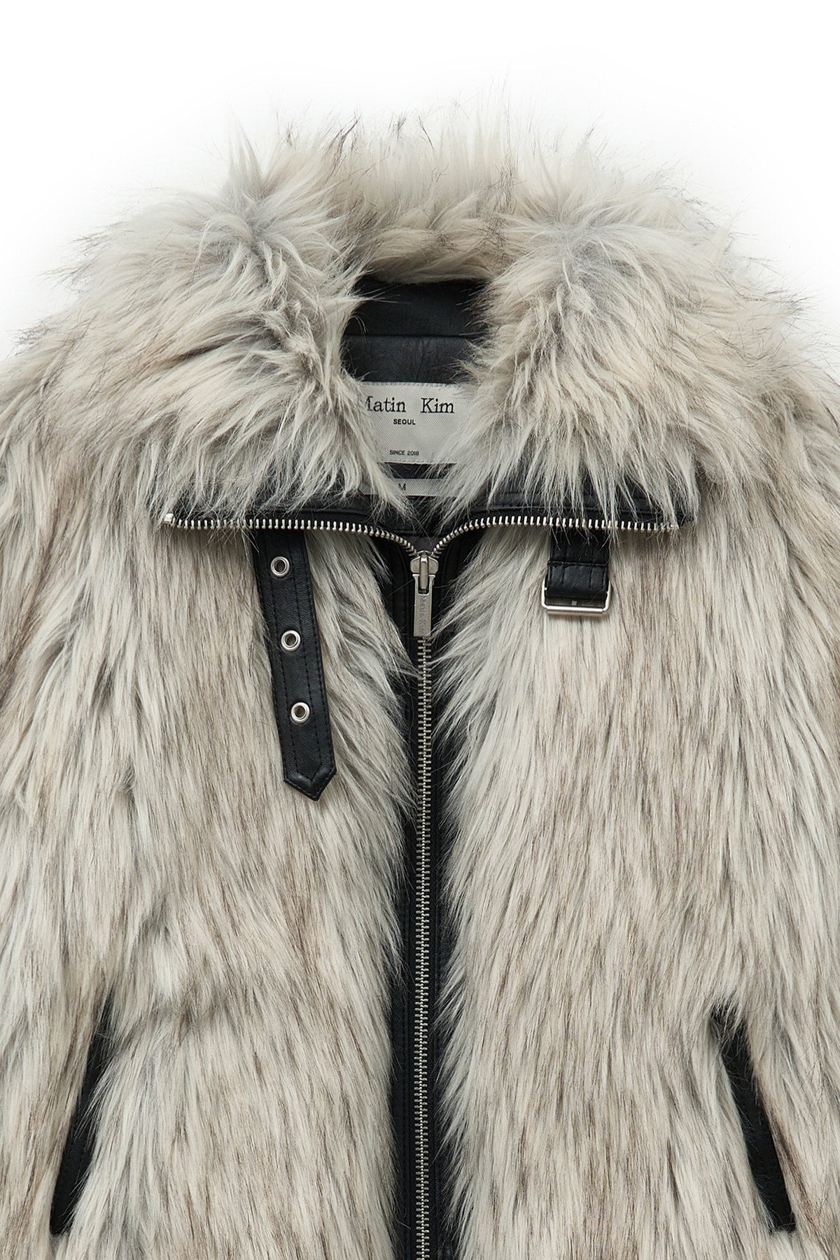 Matin Kim - [Pre-Order – Ships November 9] Neck Buckle Crop Fur Jumper (Ivory) product image 3 | TRAB K-Fashion Australia