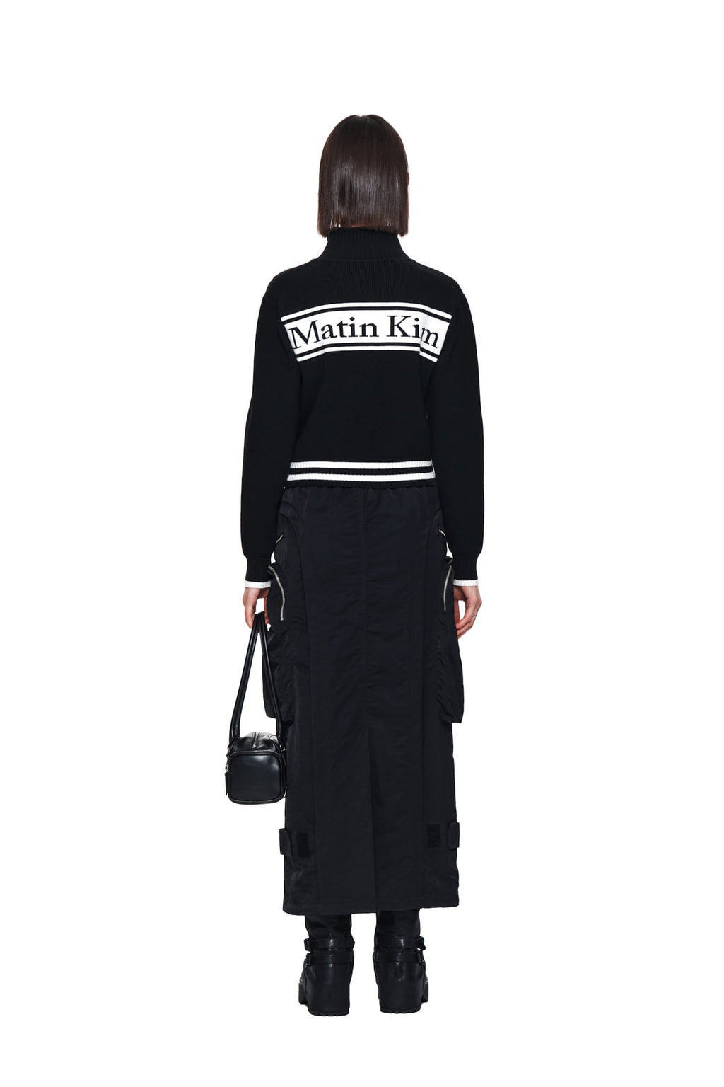Matin Kim - Spell Point Stripe Knit Cardigan (Black) product image 8 | TRAB K-Fashion Australia