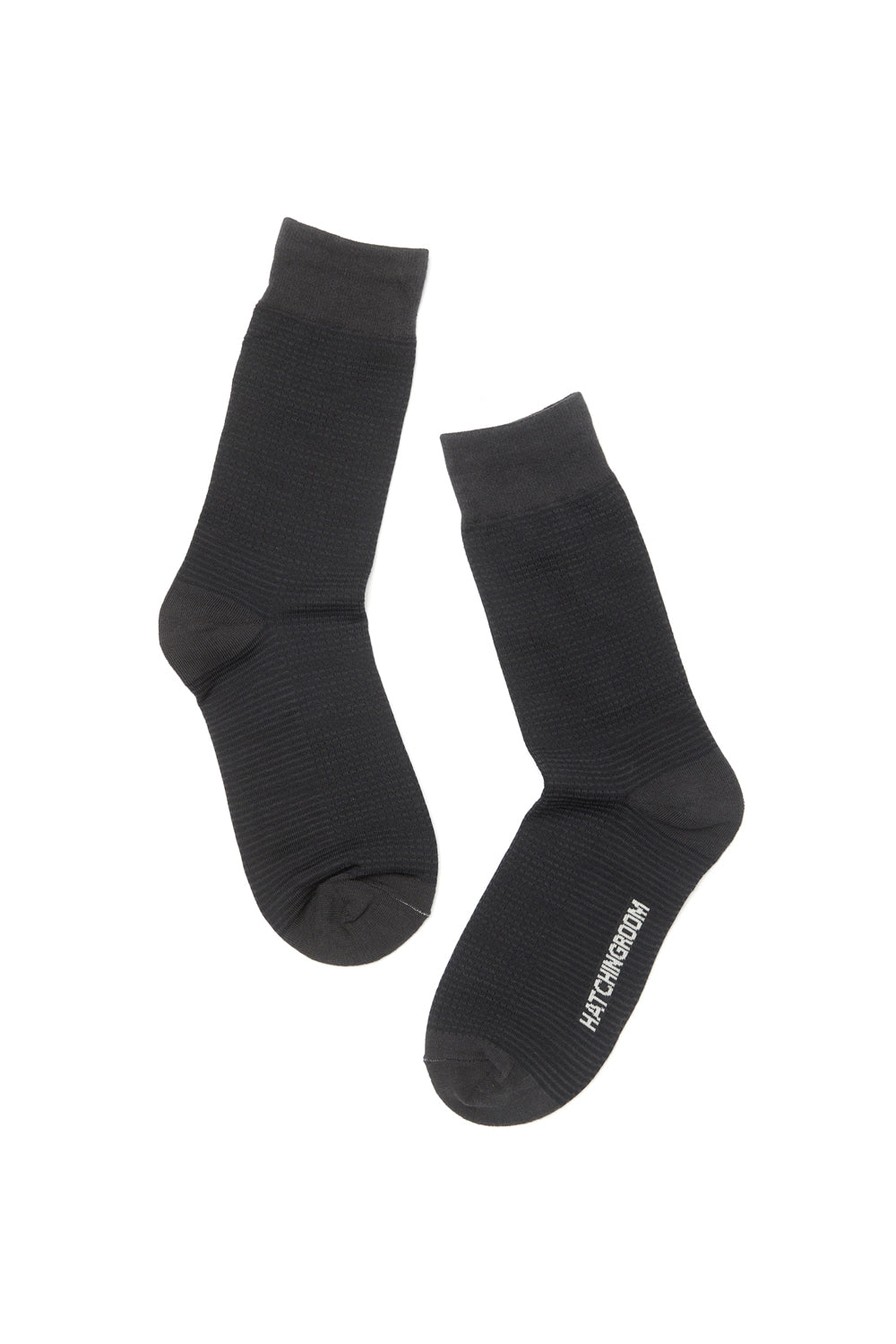 Hatchingroom - Grid Socks Charcoal ((3pcs)) product image 1 | TRAB K-Fashion Australia
