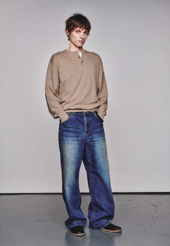 Art if acts - Vintage Wide Denim Pants (Washed Indigo) product image 5 | TRAB K-Fashion Australia
