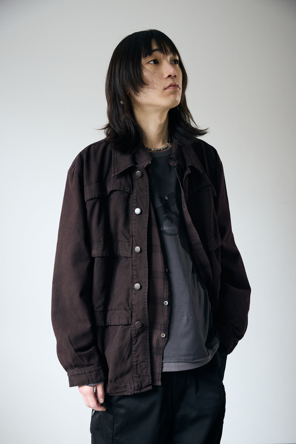 Hatchingroom - 6P Work Jacket V2 Dyed Dark (Burgundy) product image 10 | TRAB K-Fashion Australia