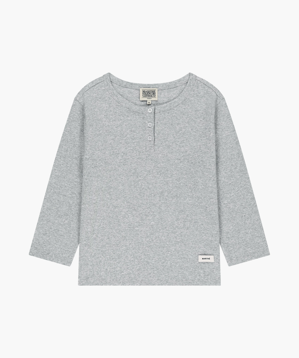 Marithe & Francois Girbaud - Basic Henley Neck 3/4 Sleeve (Heather Gray) product image 5 | TRAB K-Fashion Australia