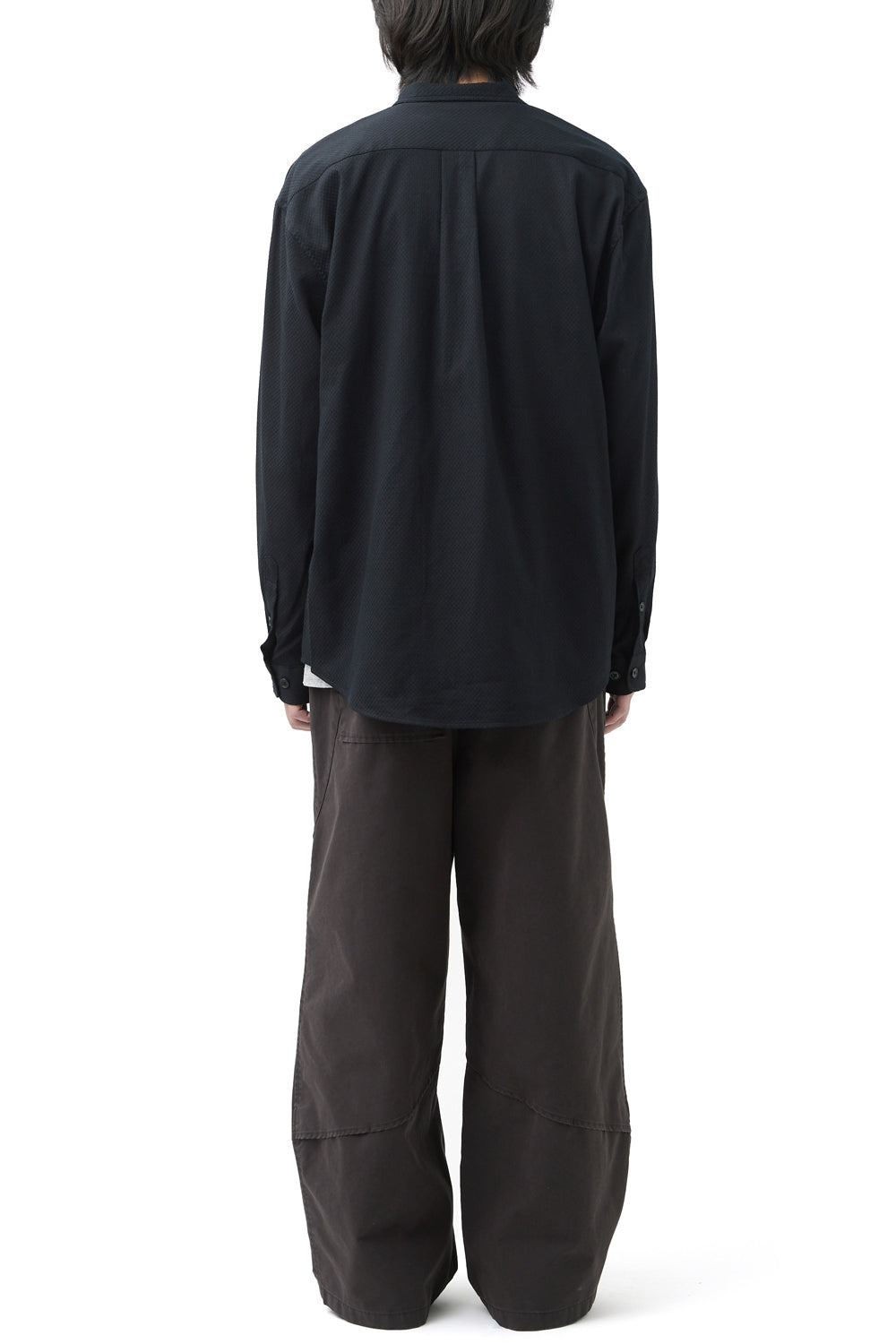 Hatchingroom - Asymmetric Double Shirt Jacquard (Black) product image 7 | TRAB K-Fashion Australia