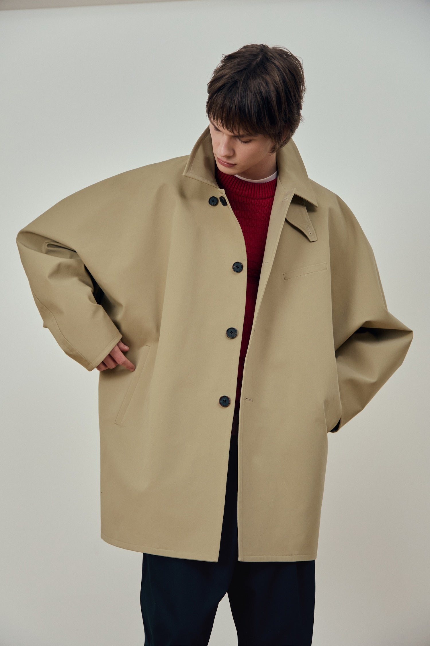 Stu - Dolman Half Coat (Beige) product image 5 | TRAB K-Fashion Australia