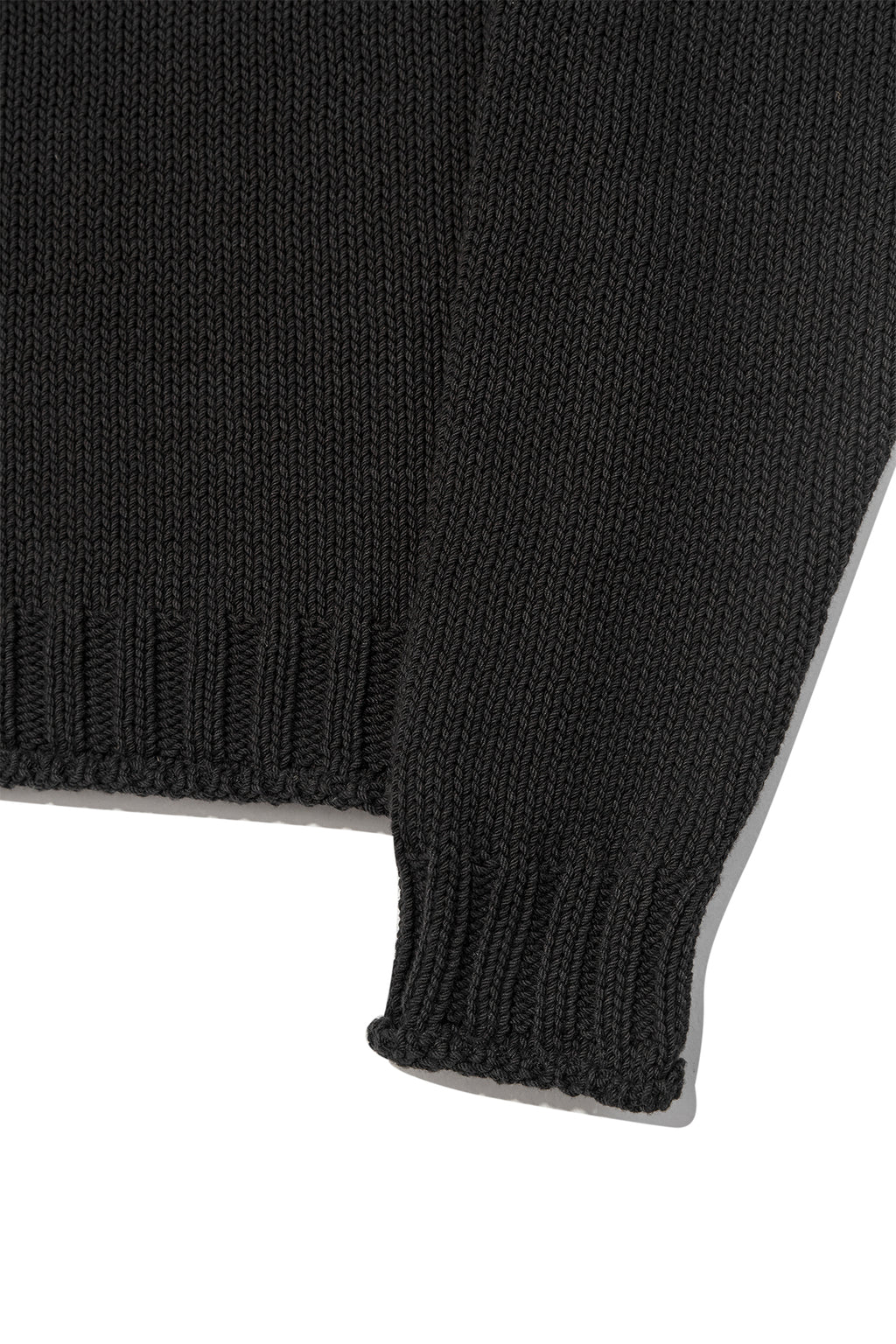 Matin Kim - Applique Logo Patch Knit Zip Up (Black) product image 5 | TRAB K-Fashion Australia