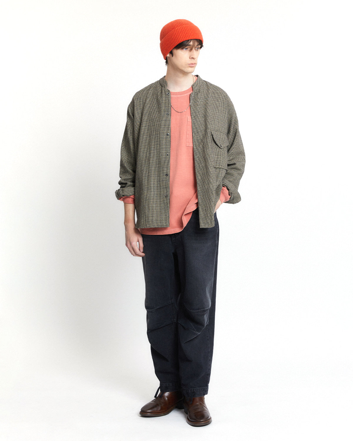 Eastlogue - Banded Collar Shirts (Black Hound Tooth) product image 4 | TRAB K-Fashion Australia