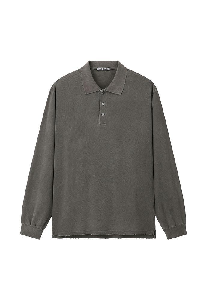 Art if acts - Damaged Pique Polo Shirt (Faded Charcoal) product image 7 | TRAB K-Fashion Australia