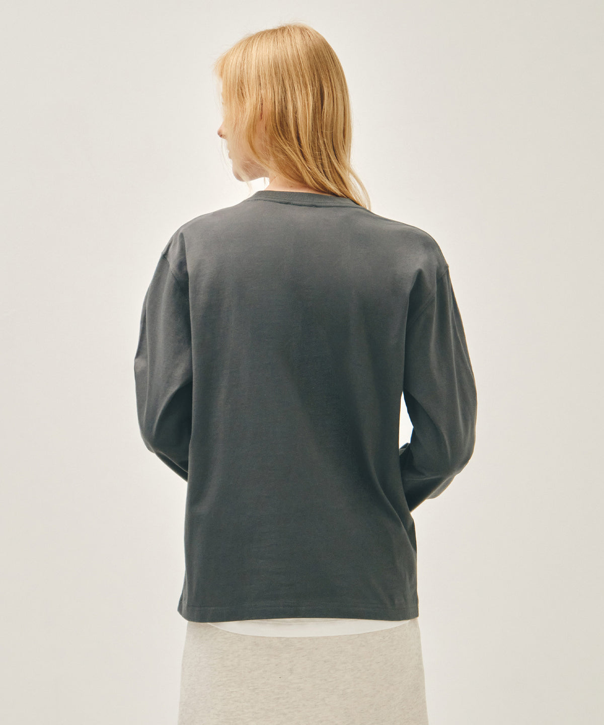 Marithe & Francois Girbaud - Crack Classic Logo Long Sleeve Tee (Charcoal) product image 3 | TRAB K-Fashion Australia