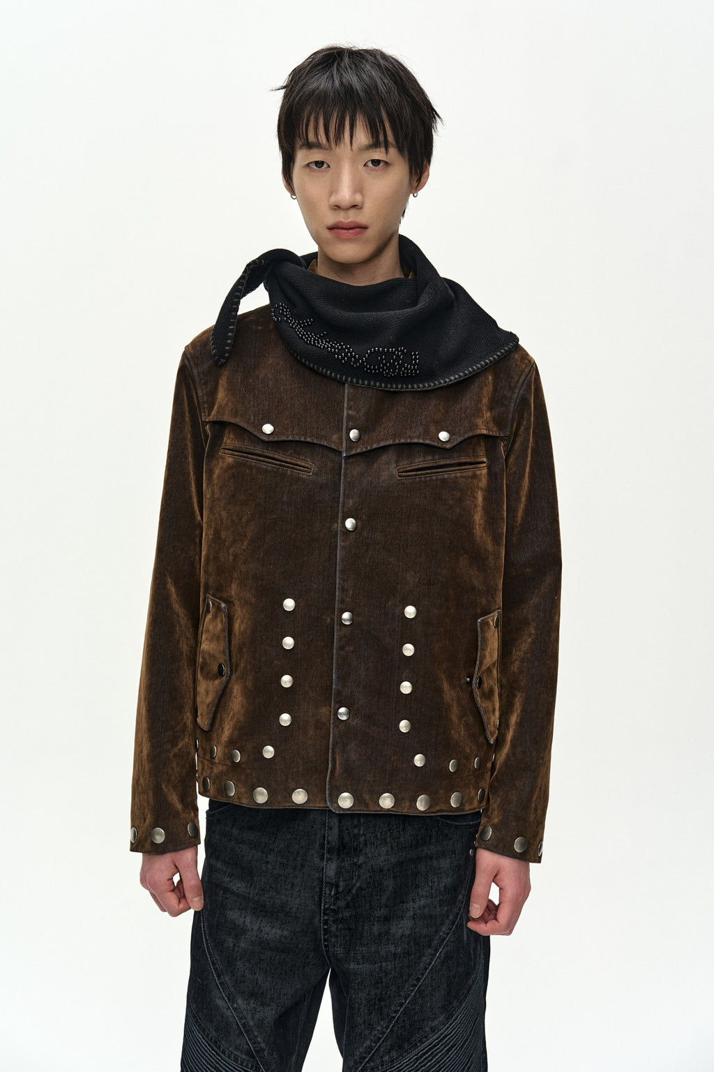 Andersson Bell - Georgia Flock Velvet Jacket (brown) (Brown) product image 10 | TRAB K-Fashion Australia