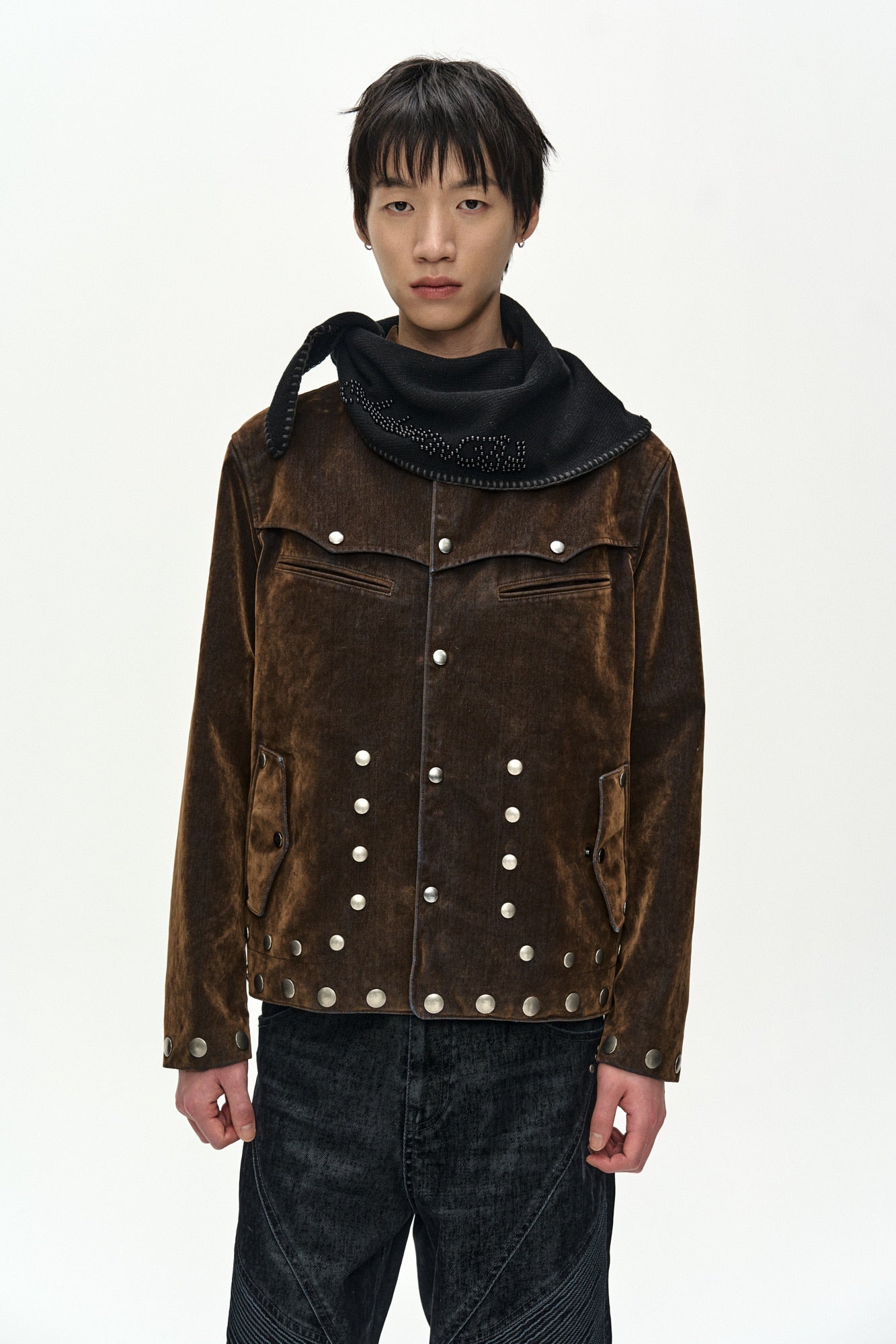 Andersson Bell - Georgia Flock Velvet Jacket (brown) (Brown) product image 10 | TRAB K-Fashion Australia