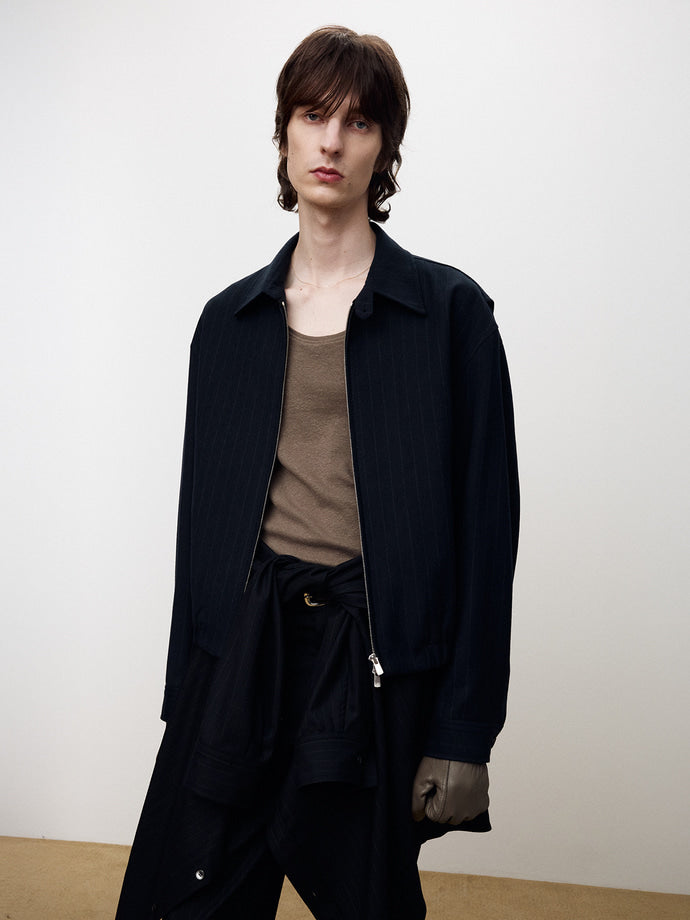 Tonywack - Virgin Wool French Blouson (Navy Stripe) product image 5 | TRAB K-Fashion Australia