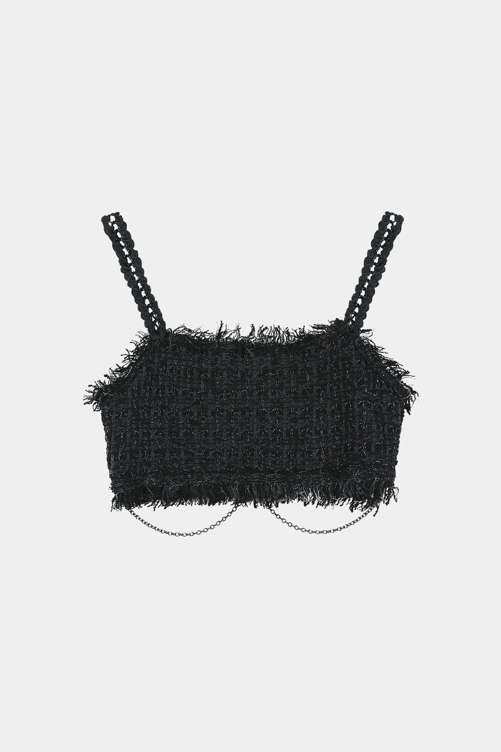 Andersson Bell - Raw Chain-Edge Tweed Bralette (black) (Black) product image 9 | TRAB K-Fashion Australia