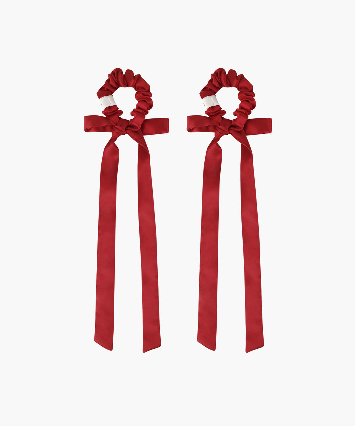 Marithe & Francois Girbaud - Regular Logo Satin Hair Ribbon Scrunchie 2pack (Red) product image 2 | TRAB K-Fashion Australia