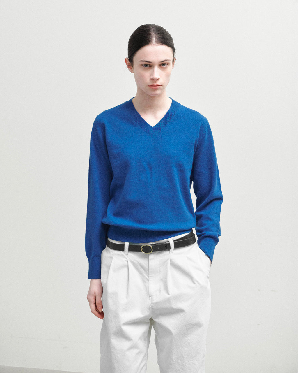 Brownyard - Extra Super Fine V Neck Knit (Blue) product image 1 | TRAB K-Fashion Australia