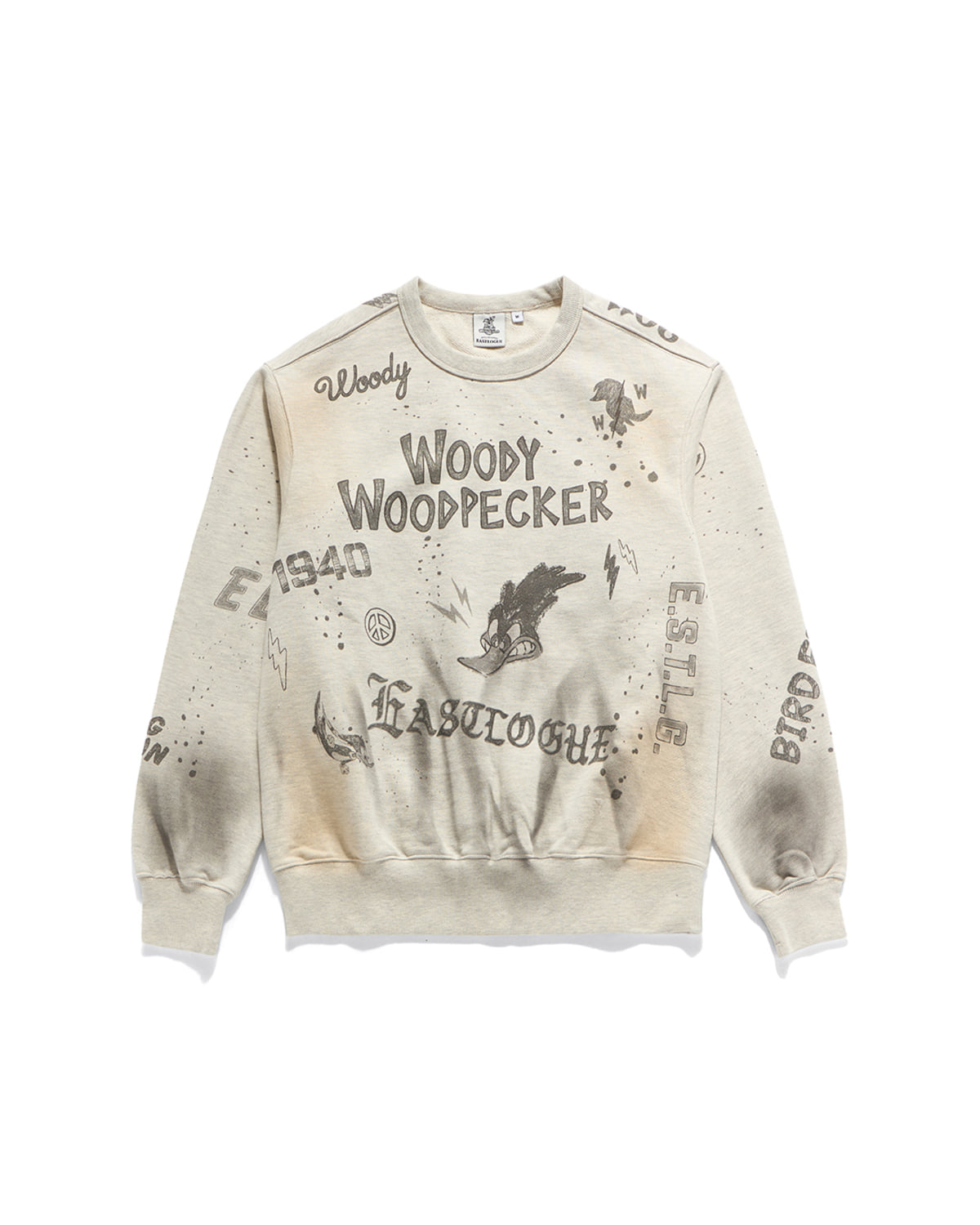 Eastlogue - Vintage Woody Doodle Sweat Shirts (Oatmeal) product image 1 | TRAB K-Fashion Australia