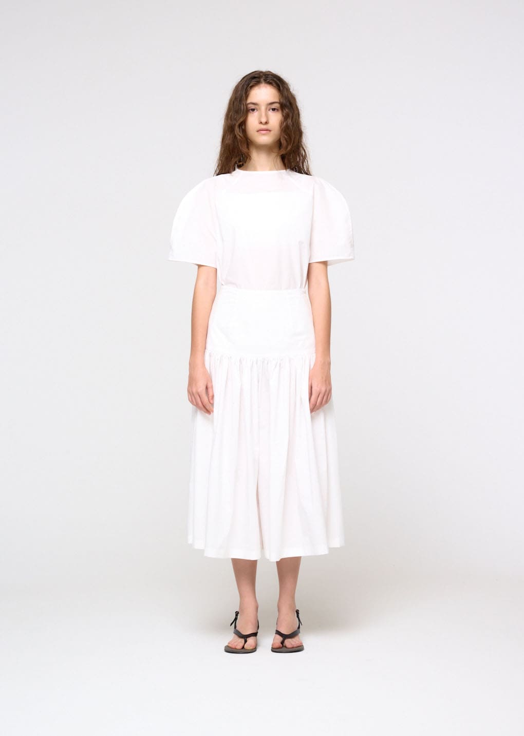 Amomento - [Pre-Order] Shirring Culotte Pants (White) product image 2 | TRAB K-Fashion Australia