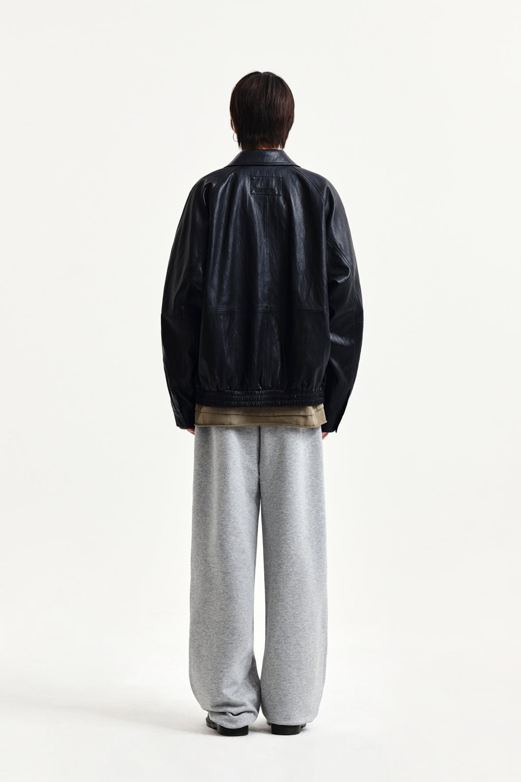 Matin Kim - Small Logo Quilted Faux Leather Zip Up Jumper (Black) product image 13 | TRAB K-Fashion Australia