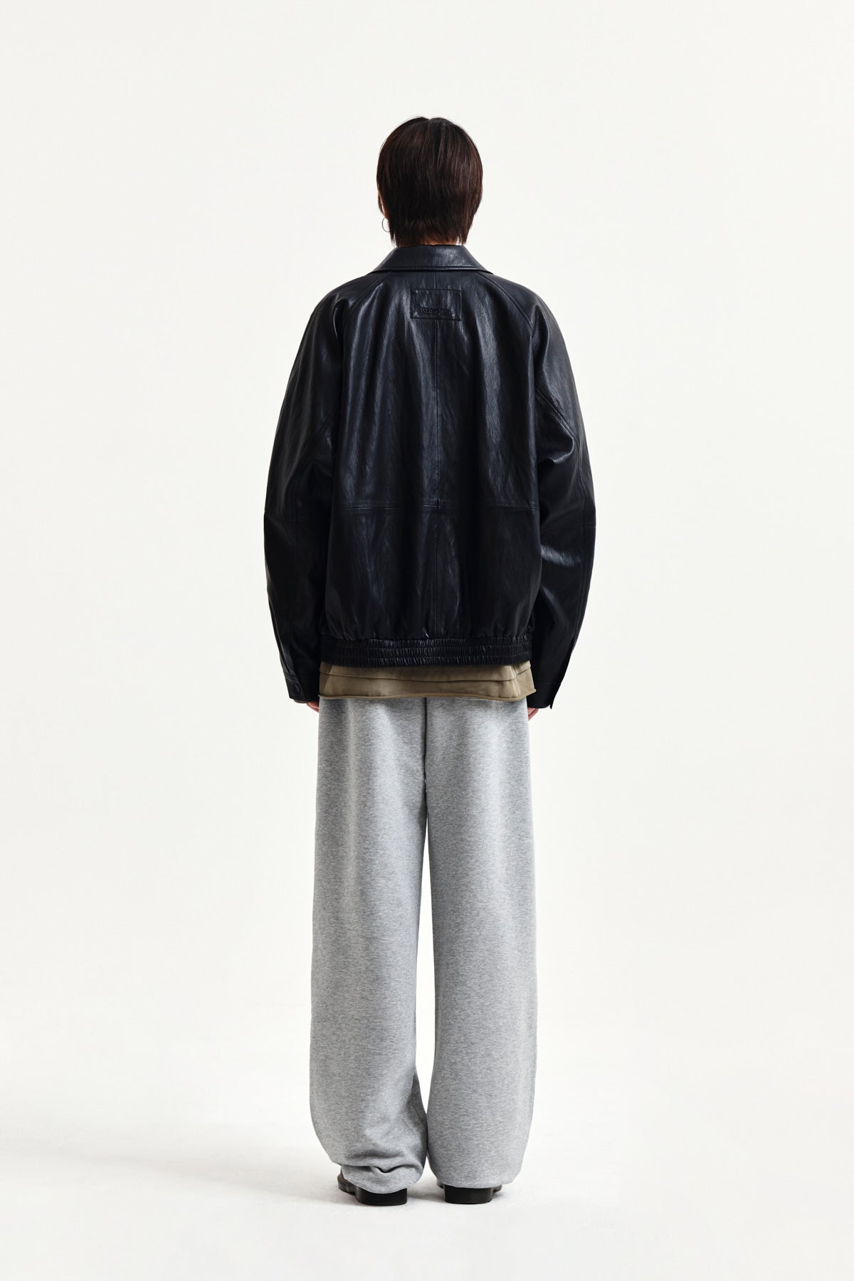 Matin Kim - Small Logo Quilted Faux Leather Zip Up Jumper (Black) product image 13 | TRAB K-Fashion Australia