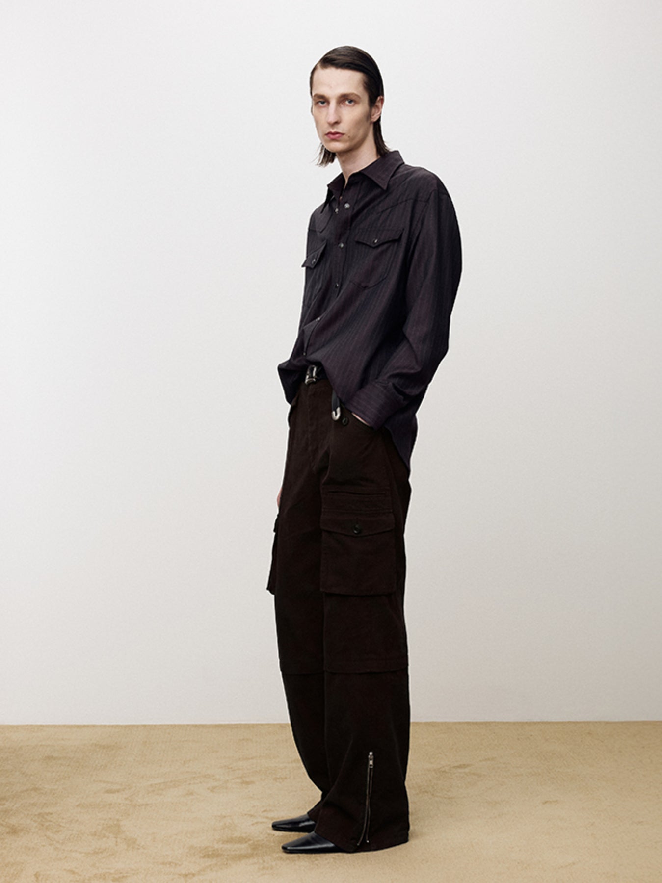 Tonywack - Garment-Washed Utility Cargo Pants (Faded Brown) product image 4 | TRAB K-Fashion Australia