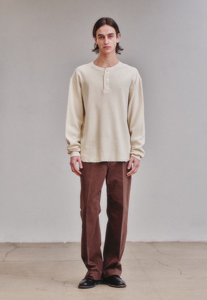 Art if acts - Garment Dyed Waffle Henley (Cream) product image 3 | TRAB K-Fashion Australia