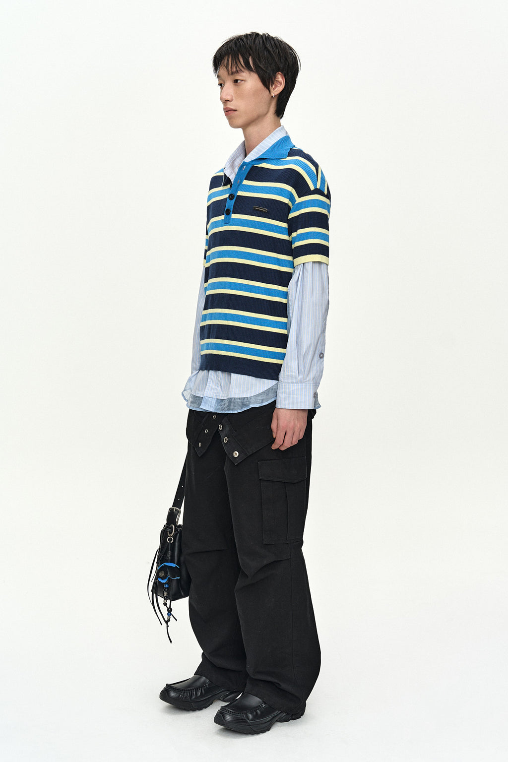 Andersson Bell - Brad Stripe Polo Sweater (Blue/Navy) product image 3 | TRAB K-Fashion Australia